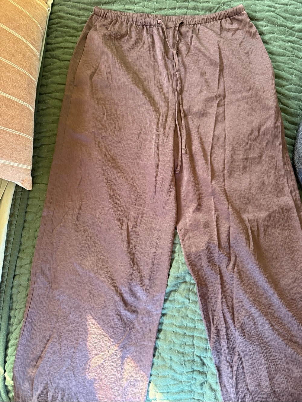Brown Satin Pants